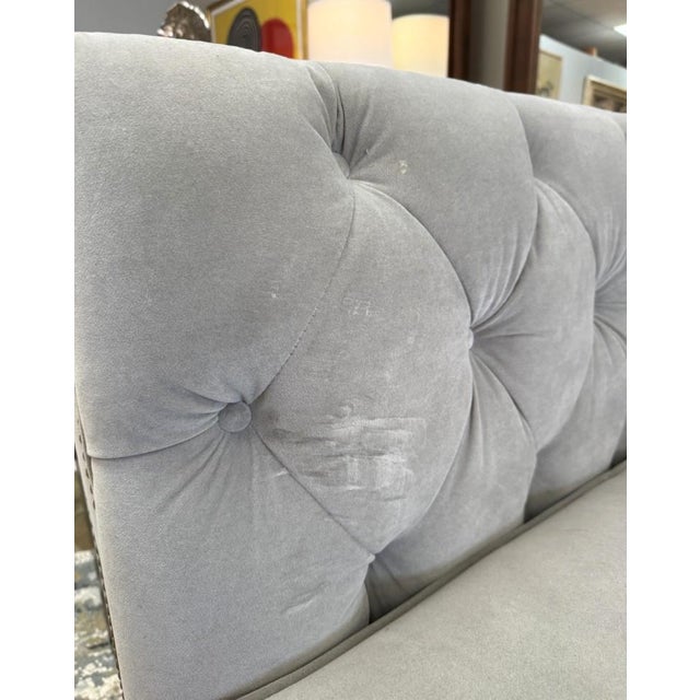 Textile Stickley Greige Upholstered and Tufted Draper Sofa For Sale - Image 7 of 18