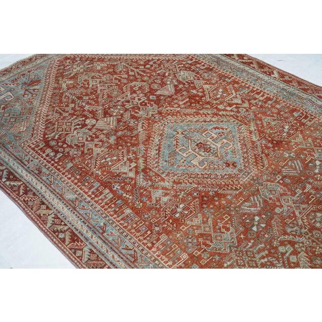 Antique Qashqai Rug 5'2'' x 8'3'' For Sale - Image 10 of 12