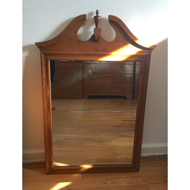 Vintage Ethan Allen by Baumritter, Nutmeg Maple Pediment Wall Mirrors