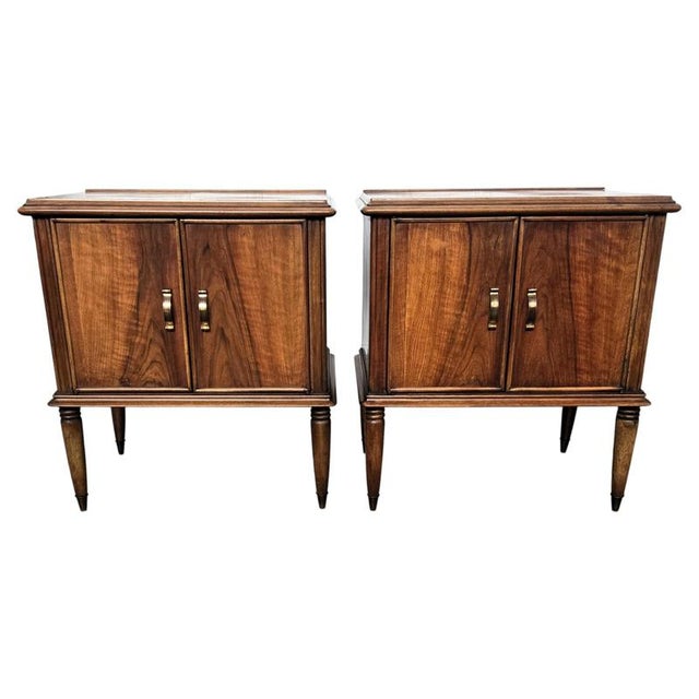 Mid-Century Italian Wood Bedside Tables, 1950s, Set of 2 For Sale - Image 11 of 11