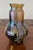Central European manufacture - Art Nouveau iridescent glass vase Etched and iridescent glass vase with a straw yellow...