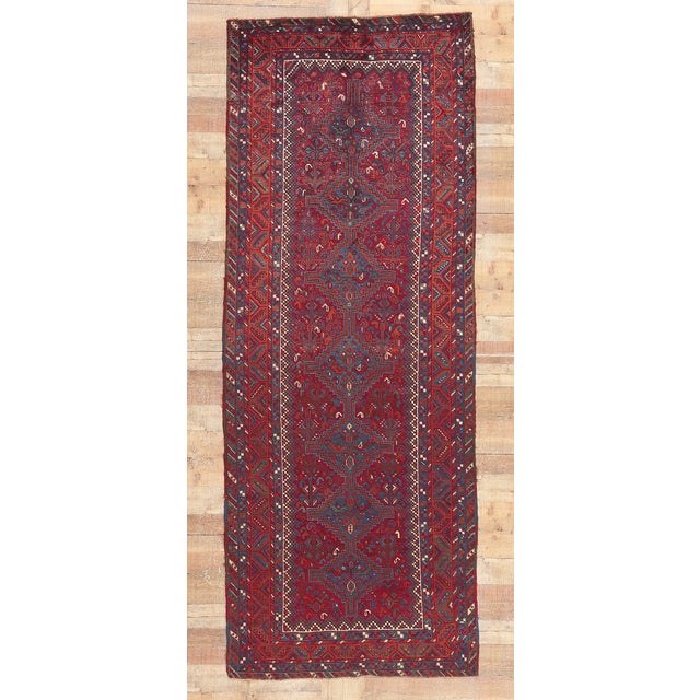 Antique Persian Tribal Shiraz Rug - 04'00 X 10'04 For Sale - Image 9 of 9