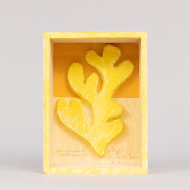 2000 - 2009 "Matisse Leaf" Clay Sculpture by Swedish Sculptor-Artist Vivianne Geijer Signed and Dated 2004 For Sale - Image 5 of 6