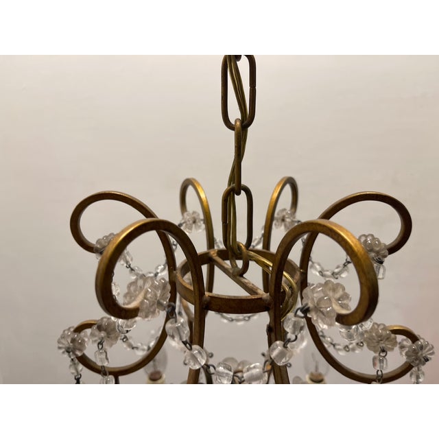 Florentine Gilded Macaroni Murano Glass Chandelier, 1950s For Sale - Image 17 of 18