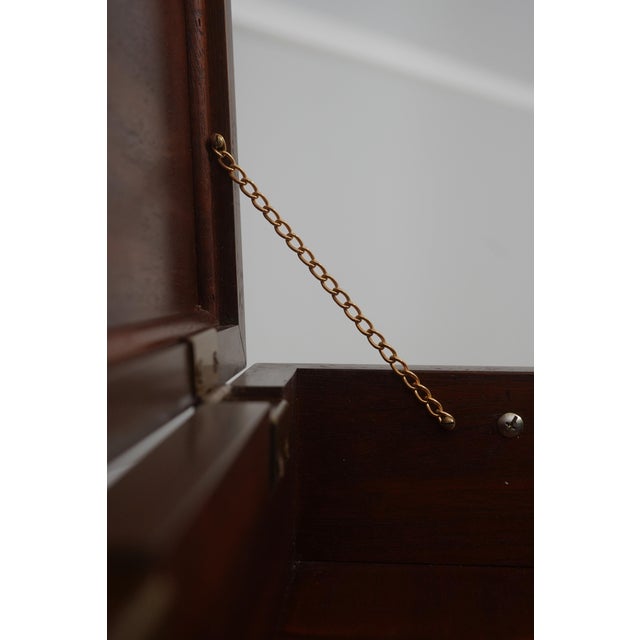 Baker Furniture Company Baker Inlaid Mahogany Flip Top Box Stand For Sale - Image 4 of 17