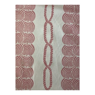 Schumacher Coralline Pink Linen Fabric 1 1/2 Yards For Sale