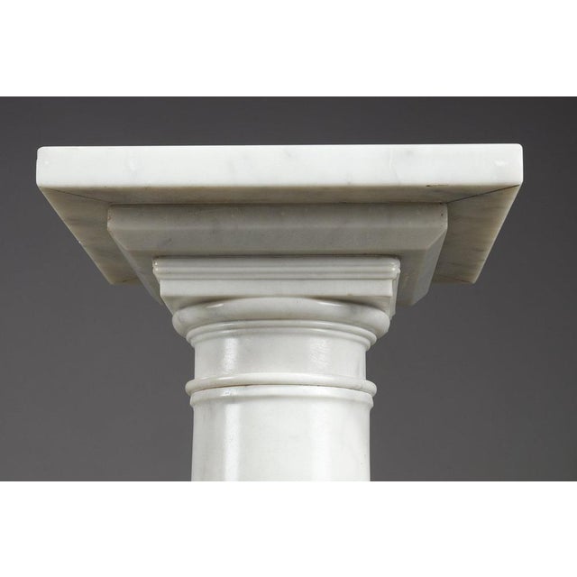 White Marble Columns, 1880, Set of 2 For Sale - Image 6 of 13
