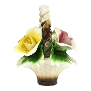 Mid 20th Century Nuona Capodimonte Flower Basket Art