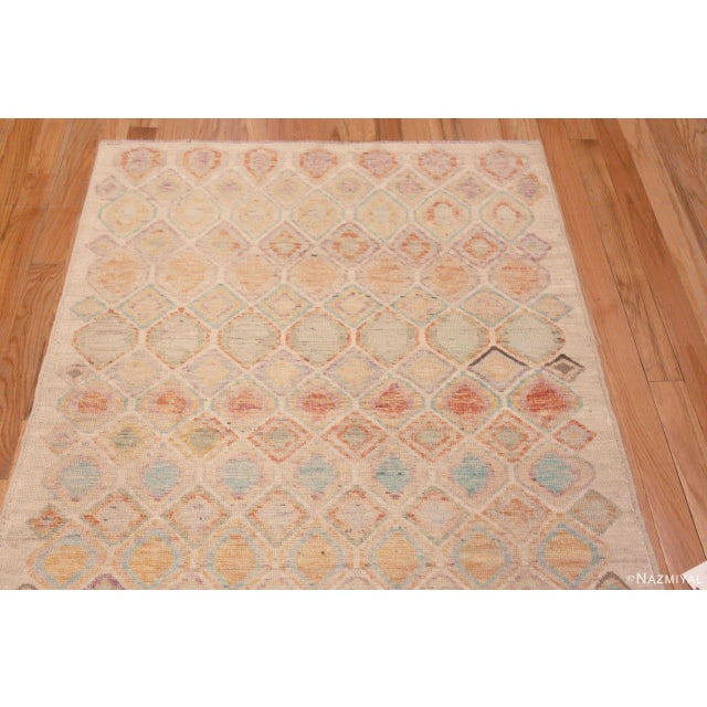 Charming Rustic Geometric Small Size Modern Contemporary Area Rug, Country of origin: Central Asia, Circa date: Modern...