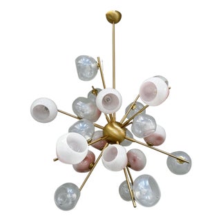 21st Century Opaline and Ombre Blush Murano Glass Sputnik Chandelier by Fabio LTD For Sale