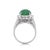 Art Deco 5.87 Carat Grade a Jadeite Jade and Diamond Platinum 3 Stone Ring Size 7.25 For Sale - Image 3 of 7