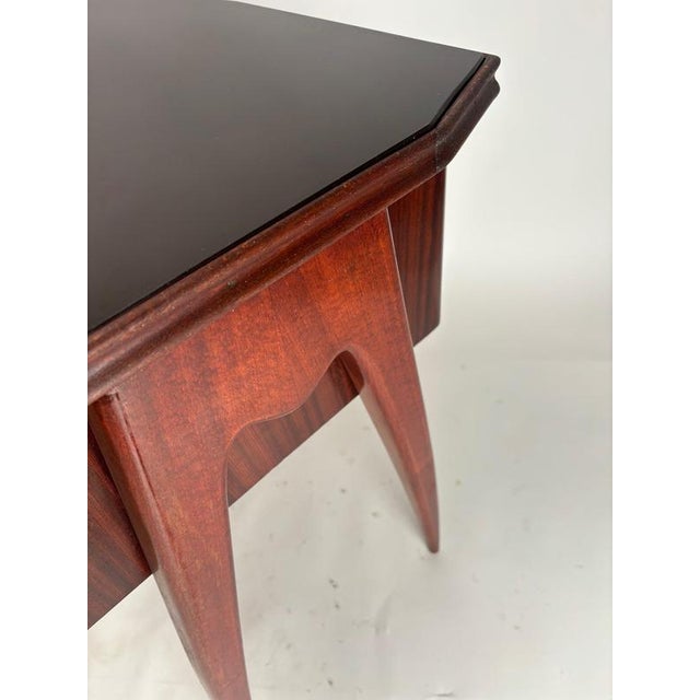 Brown Mid-Century Desk in Wood and Glass from Dassi, Italy, 1950s For Sale - Image 8 of 11