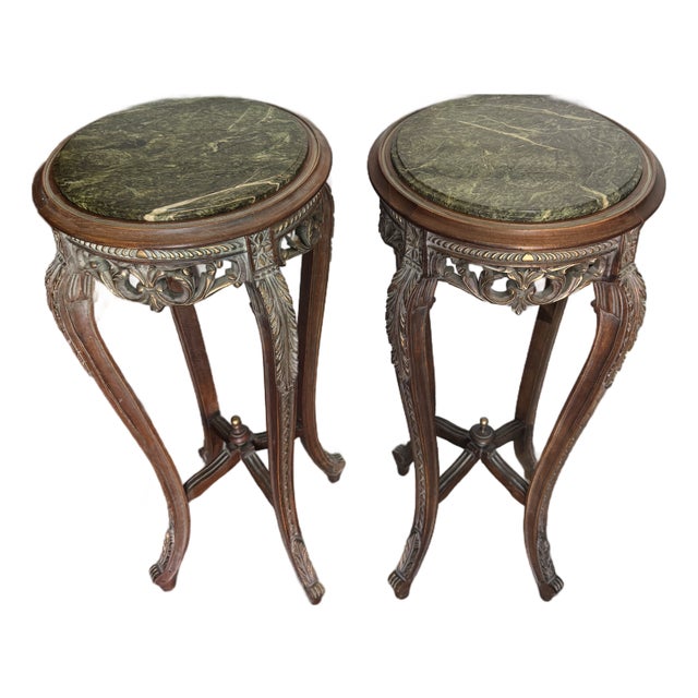 Matching Pair of Vintage Louis XV Style Pedestals. For Sale
