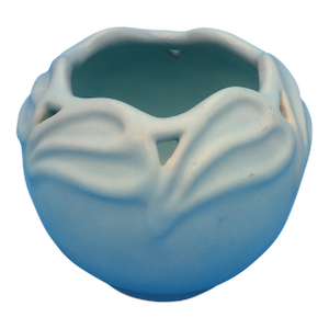 Van Briggle Art Pottery Vase With Pierced Rim in Matte Turquoise Blue