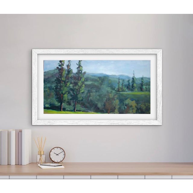 2010s Modern Oil Painting Landscape - Campground View For Sale - Image 5 of 7