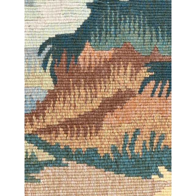 Blue Small 20th Century French Aubusson Tapestry, 1970s For Sale - Image 8 of 18