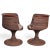 Mid-Century Modern Rare Pair of 1960s Rattan Swivel Armchairs, Wood Top For Sale - Image 3 of 6