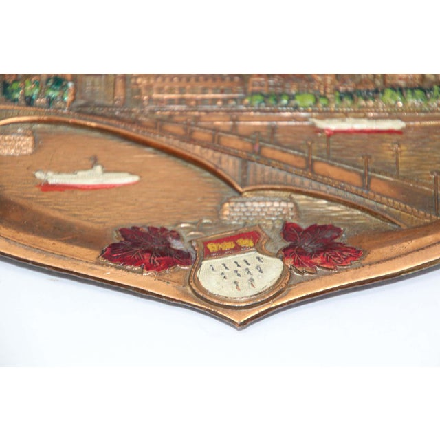 Hand-Painted Copper Plates, German Souvenir, Arts and Crafts Style For Sale - Image 15 of 15