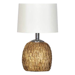 1960s Woven Rush Table Lamp by Raymor For Sale