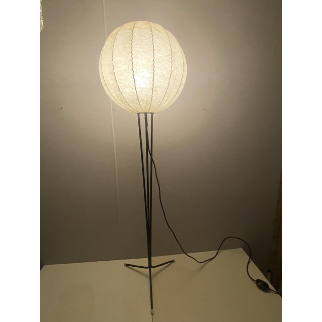 Mid-Century Tripod Cocoon Floor Lamp attributed to Goldkant Leuchten, 1950s For Sale - Image 9 of 18