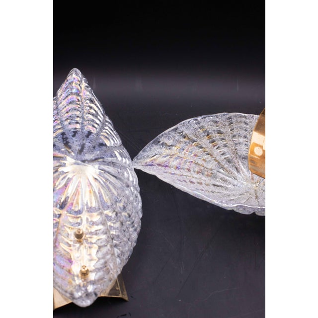Set of 2 Bogotà Iridescent Rainbow Color Murano Style Glass Leave Wall Lights, 1970s For Sale - Image 10 of 12
