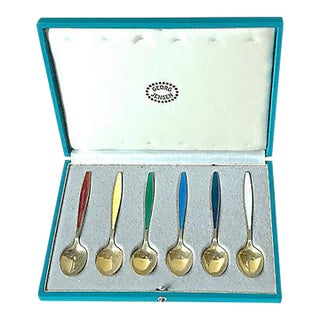 Mid-Century Georg Jensen Sterling Spoons - Set of 6 For Sale