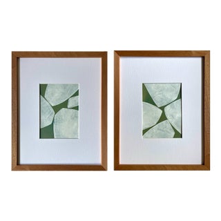 2026 Contemporary Abstract Pair of Paintings on Paper by Artist r.k. Red For Sale