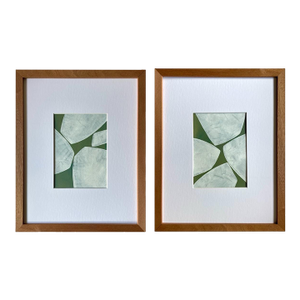 2026 Contemporary Abstract Pair of Paintings on Paper by Artist r.k. Red