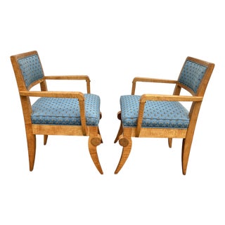 Pair of Mid Century Armchairs in the Style of Andre Arbus For Sale