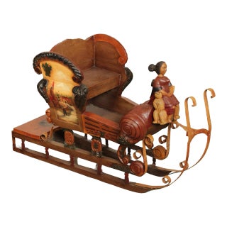 Mid 20th Century German Folk Art Children's or Miniature Sleigh For Sale