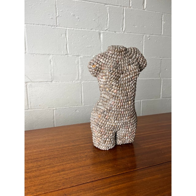 An extraordinary contemporary sculptural torso meticulously clad in hundreds of naturally patterned shells, creating a...