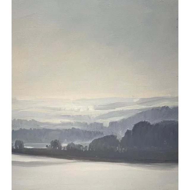 Wood Claude Sauthier, Gros De Vaud, Oil on Wood, 1970s For Sale - Image 7 of 11