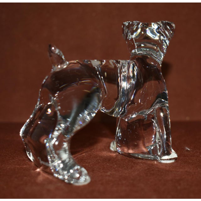 1980s Vintage Baccarat Dog Crystal Figurine Paperweight For Sale - Image 5 of 12