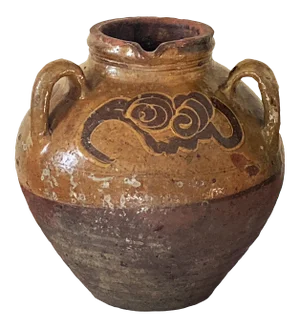 Old Asian Earthenware Storage Jar.