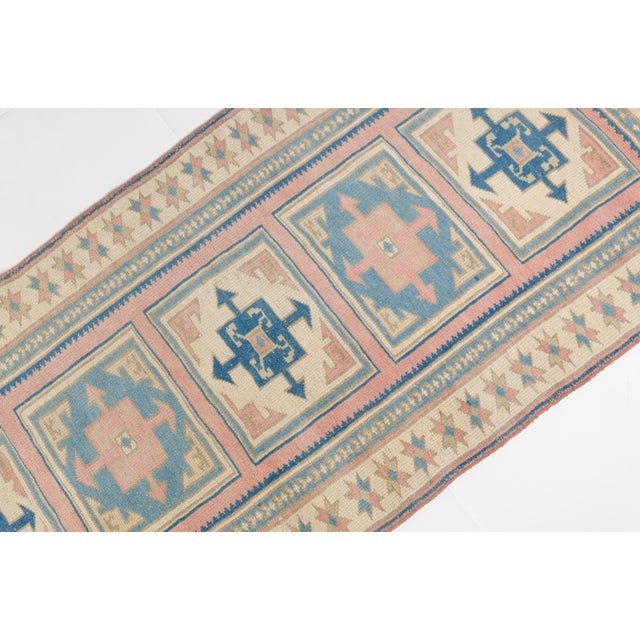 Oushak Vintage Handknotted Wool Runner For Sale - Image 10 of 10
