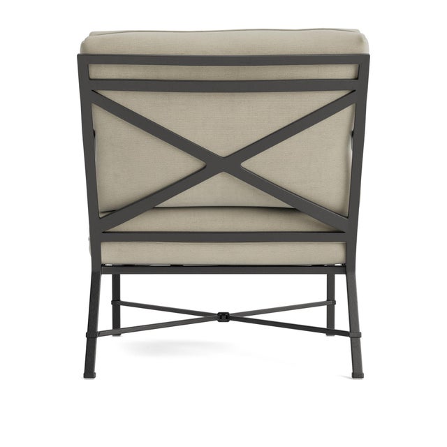 Brown Jordan Brown Jordan Venetian Lounge Chair, Textured Pewter frame with Fusion Meadow fabric For Sale - Image 4 of 11