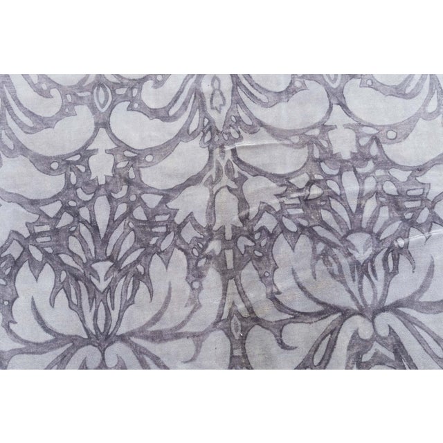 Gray Art Nouveau Arabesque Dark Gray Art-Style Rug "Lilac Arabesque" For Sale - Image 8 of 9