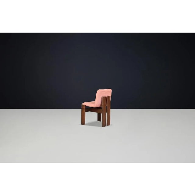 Wood Mid-Century Dining Chairs in Beech and Salmon-Colored Fabric, 1960s, Set of 6 For Sale - Image 7 of 10