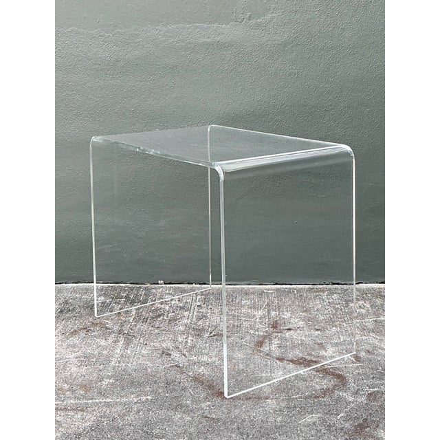 Late 20th Century Vintage Waterfall Lucite Desk For Sale - Image 5 of 12