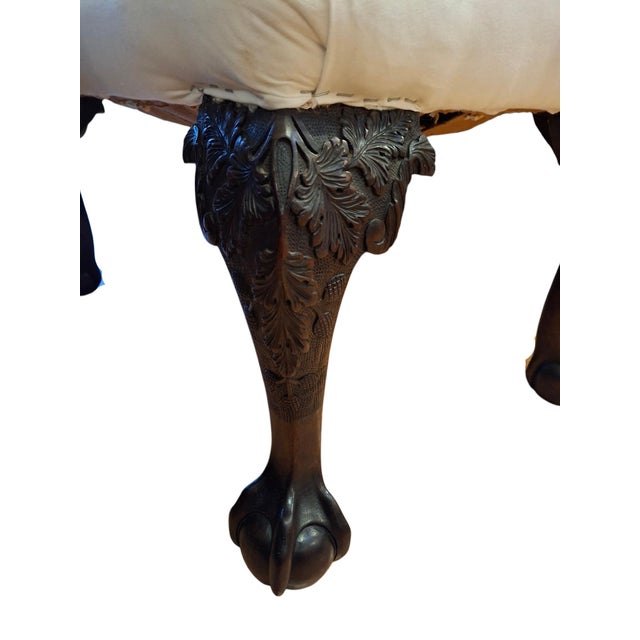 Wood Georgian Style Ball & Claw Foot Bench For Sale - Image 7 of 10