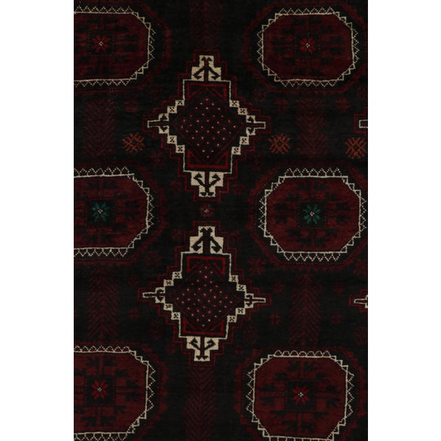 2010s Rug & Kilim’s Baluch Tribal Rug in Burgundy With Geometric Patterns For Sale - Image 5 of 8