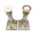 Pair of Hand-Painted Portuguese Faience Candlesticks by C. Melo With Birds, Dog, Castle & Deer – Folk Art / European Traditional For Sale - Image 15 of 18