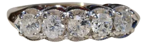 The Belmopan: Vintage 14K Two Tone 1CTW Diamond Band