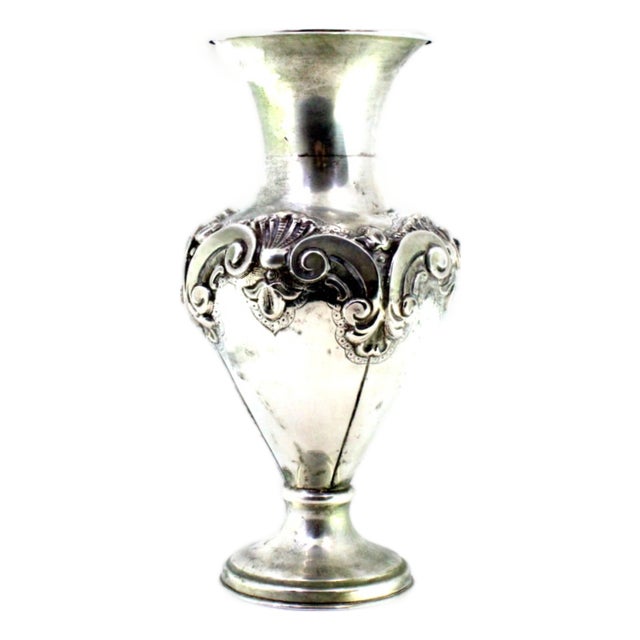 Silver Shell-Shaped Jug with Circular Base and Friezes For Sale