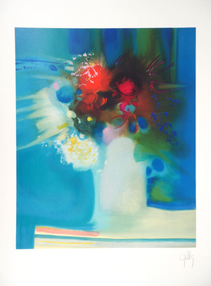 Daniel Gelis, Le bouquet éclatant, Lithograph
