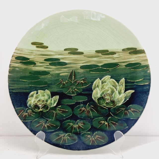 Art Nouveau majolica decorative bowl from the early 20th century. Marked Schütz Cilli. In excellent condition, with no...