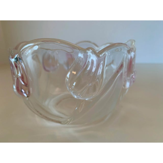 1990s Vintage Pink and White Tulip Candy Dish For Sale - Image 5 of 8