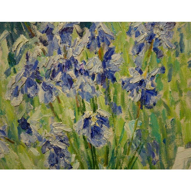 Georgij Moroz, Purple Iris, Oil on Canvas, 1995 For Sale - Image 4 of 6