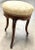 Antique French Carved Walnut Wood Tripod Foot Stool. Approximate Size 14.5" x 21"