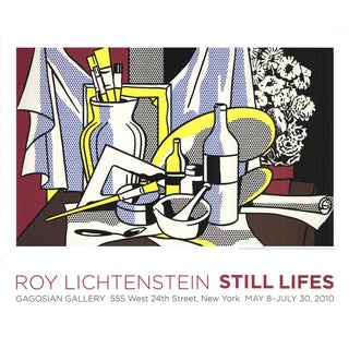 2010 Roy Lichtenstein 'Still Life with Palette' Yellow, White, Blue USA Offset Lithograph For Sale